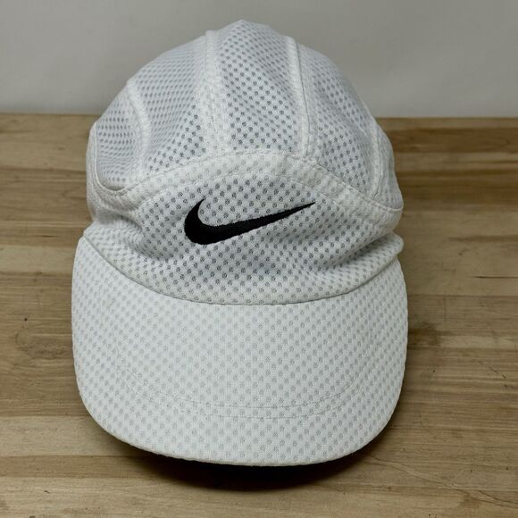 VTG Nike Hat Cap 90s Tailwind Panel White Running Mesh Men Strap Back - Picture 1 of 13